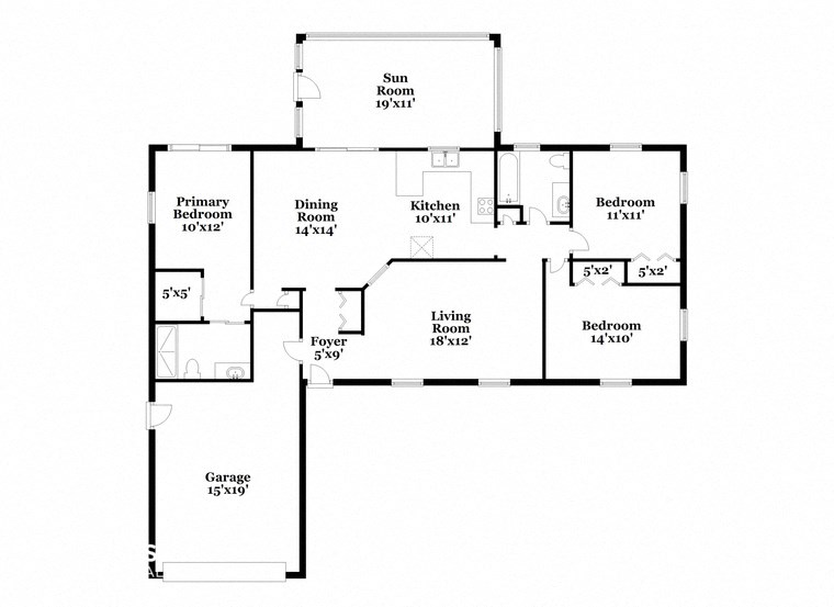 a floor plan of a house with two floors and a garage
