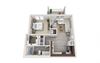 A1 1-bedroom/1-bathroom 3D floor plan layout with 717 square feet at The Station at Poplar Tent apartments for rent in Concord, NC
