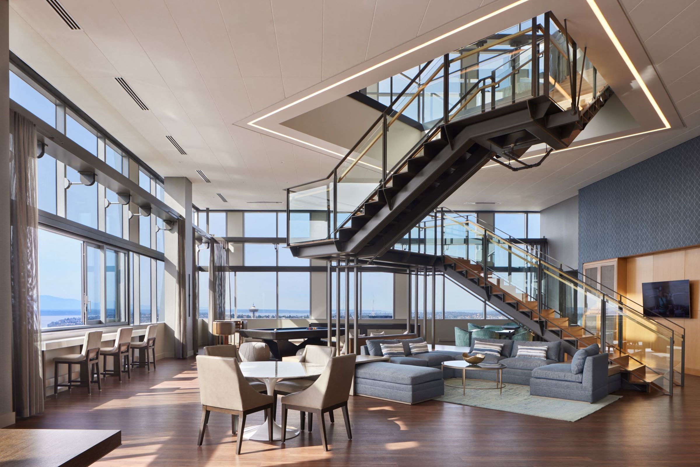 Games Suite with plush seating, billiards and card lounge