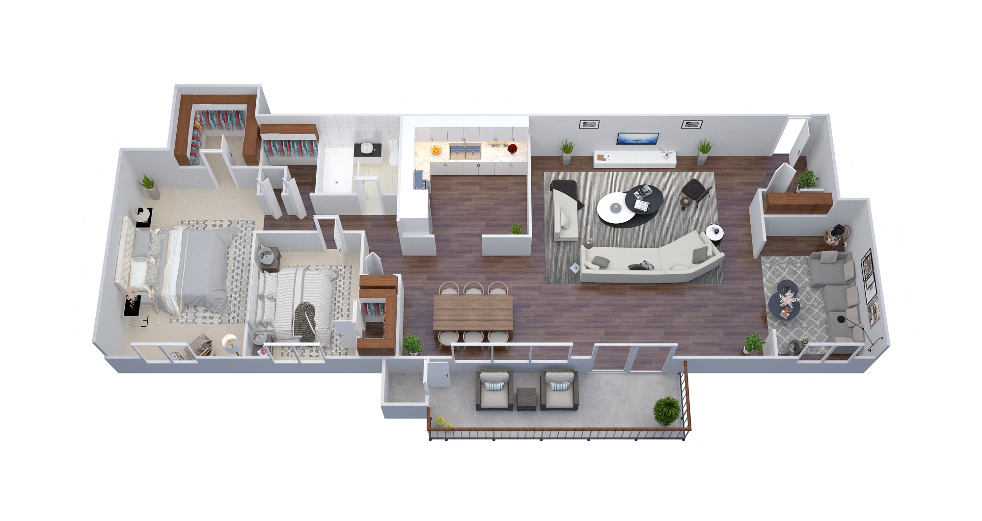 1100 Square-Foot 2 Bed 1 Bath Den Floor Plan at The District at Forestville Apartments, ZPM , Forestville, 20747
