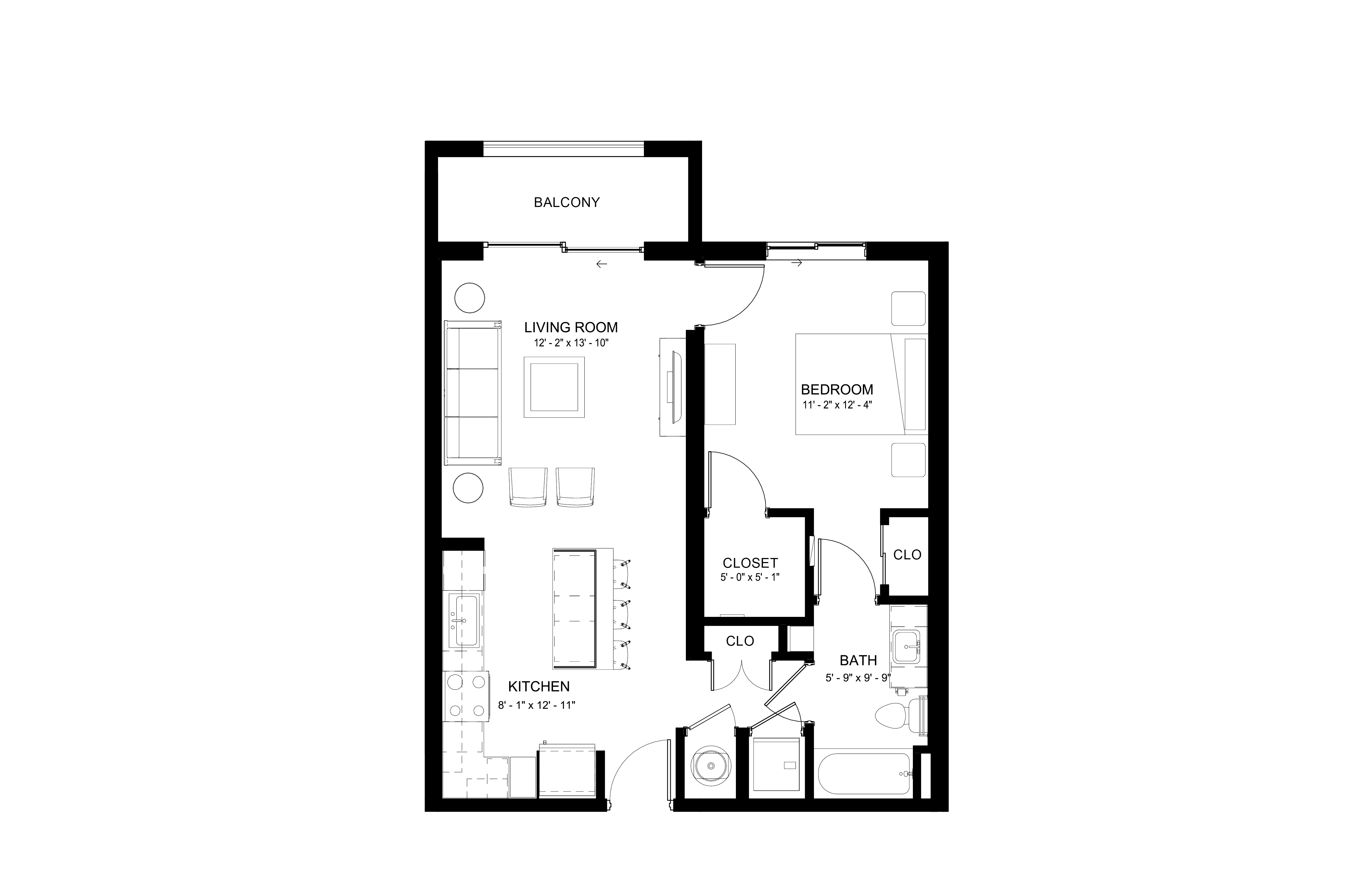 1 Bed/1 Bath-A1