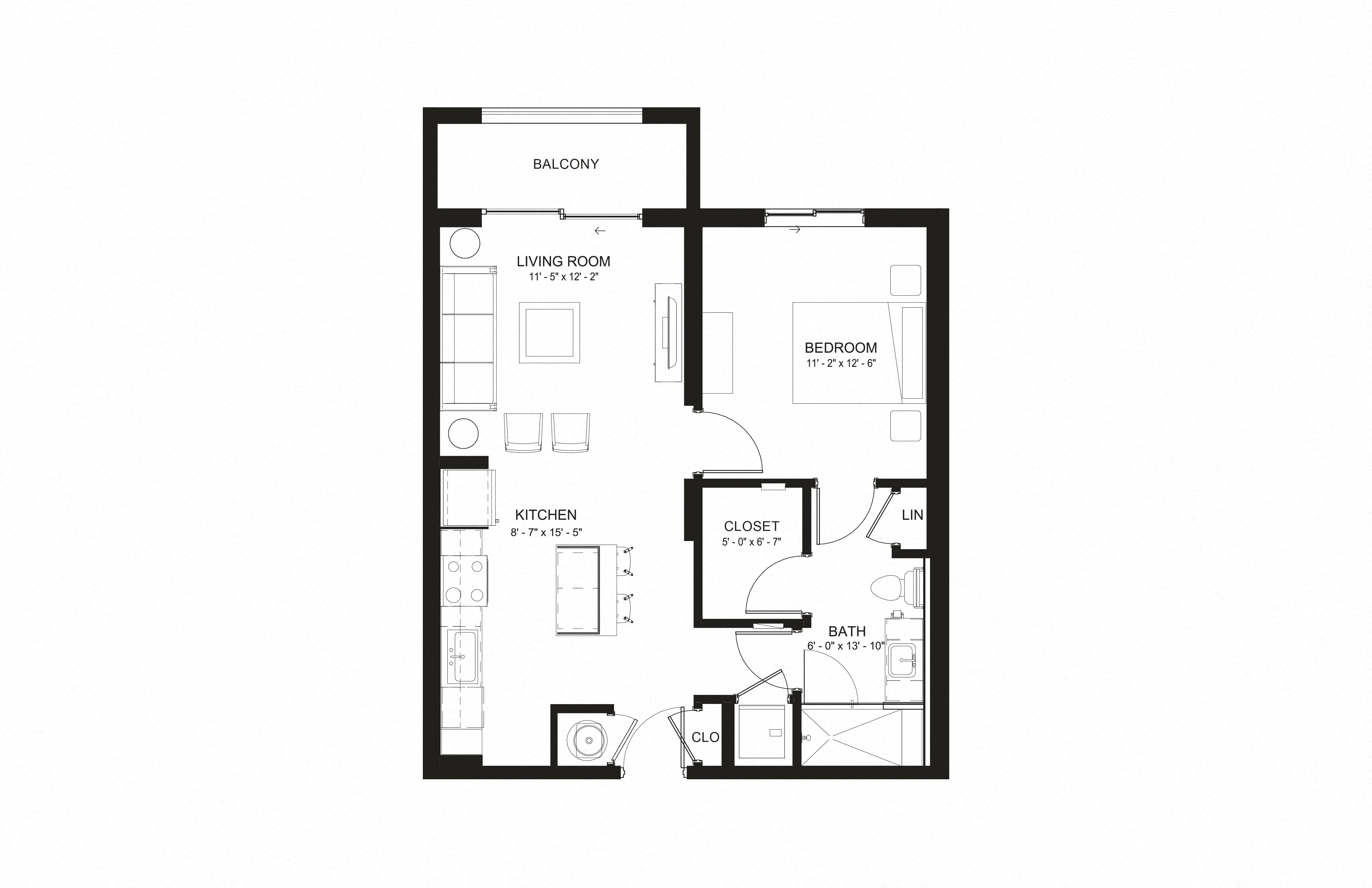 1 Bed/1 Bath-A2