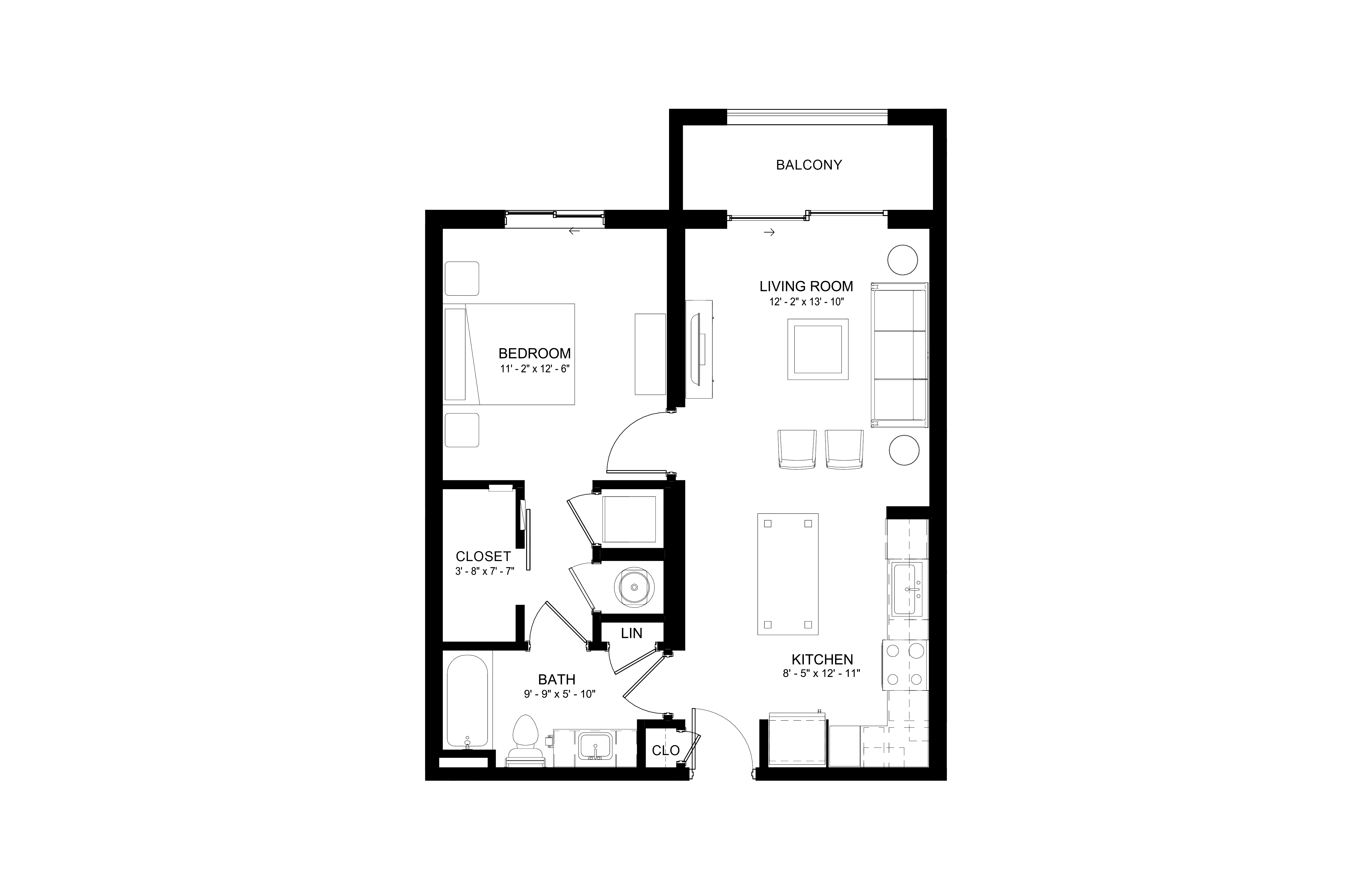 1 Bed/1 Bath-A3