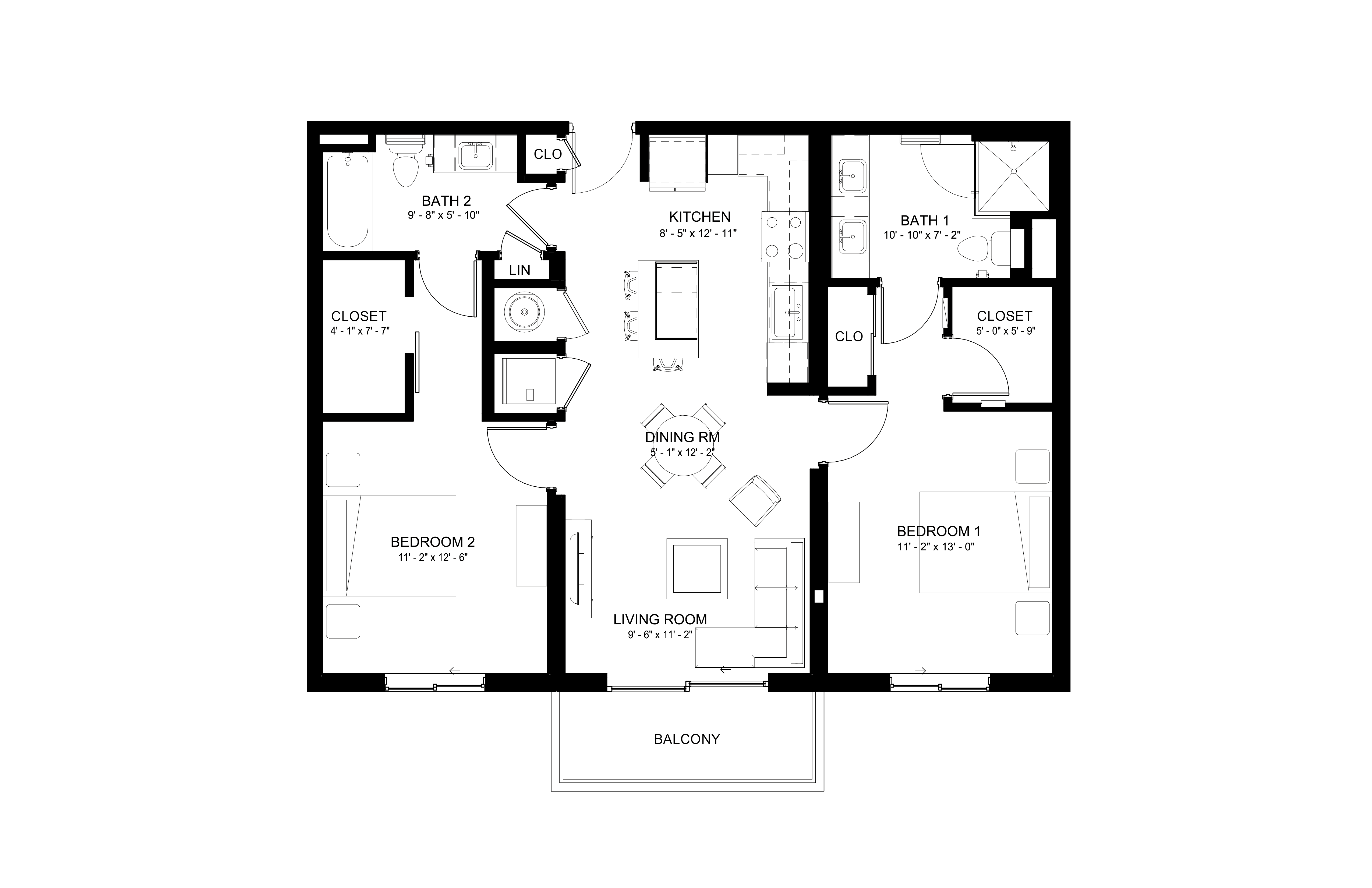 2 Bed/2 Bath-B2