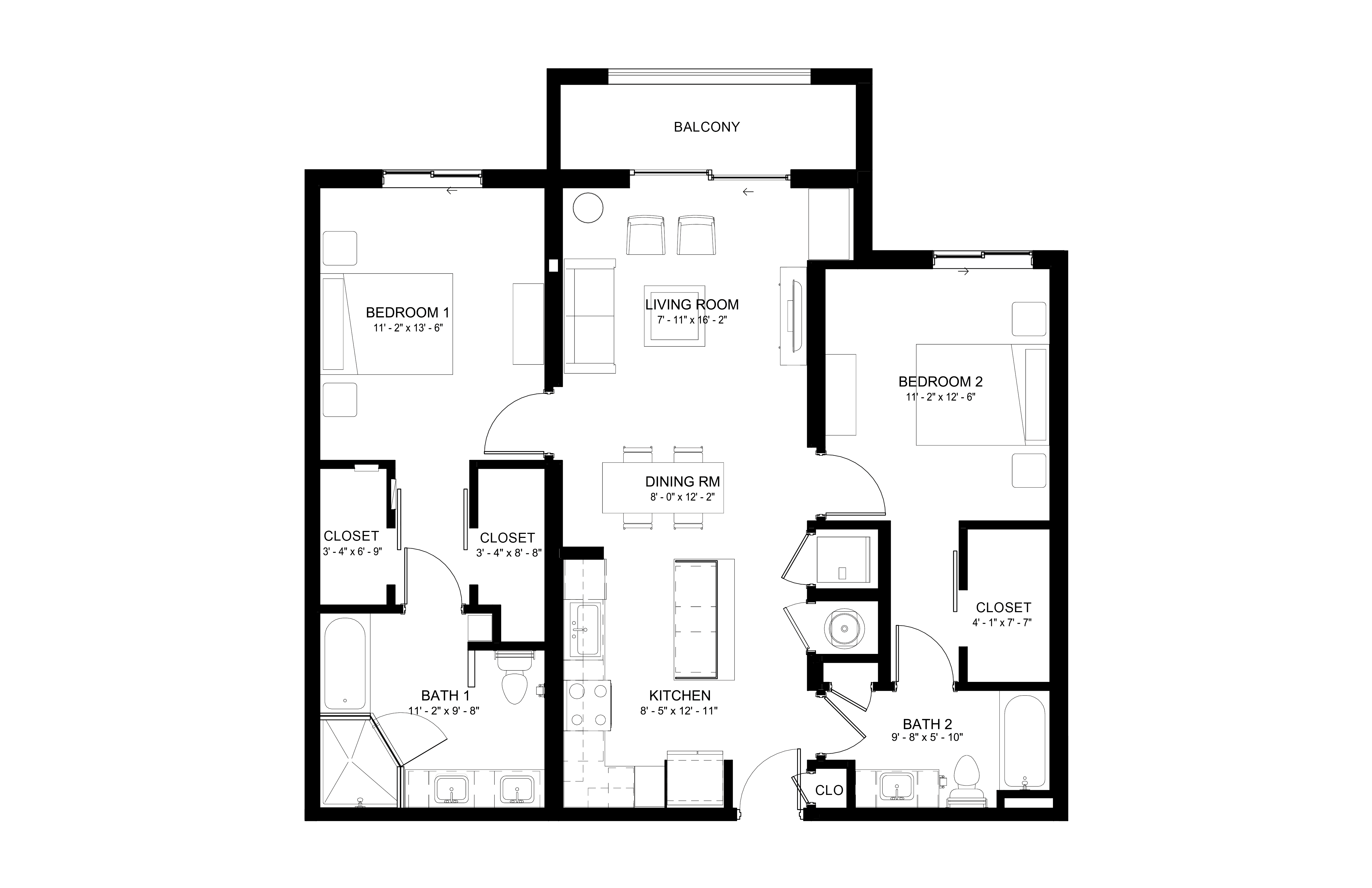 2 Bed/2 Bath-B8