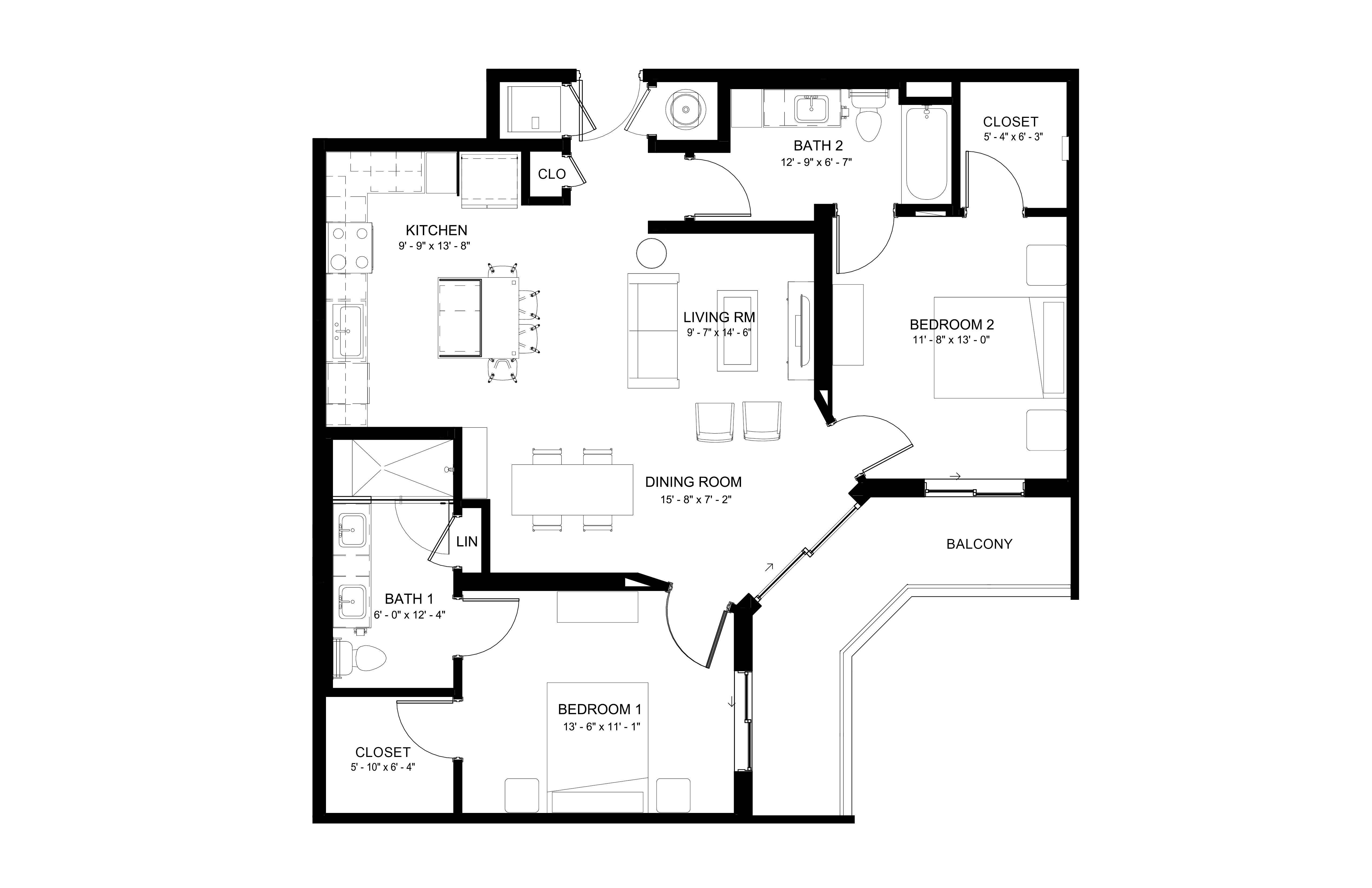 2 Bed/2 Bath-B6