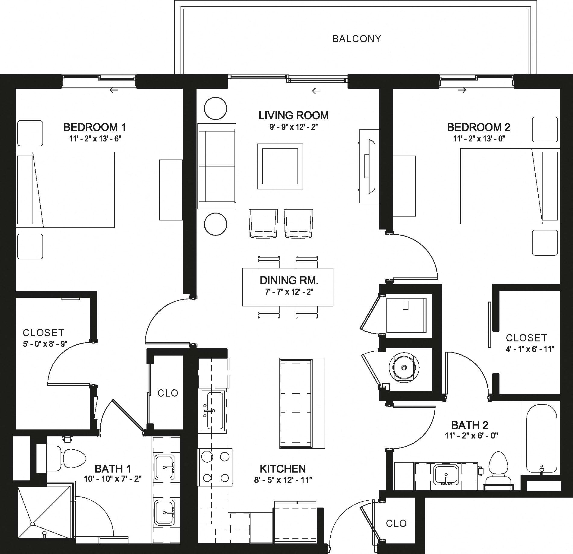 2 Bed/2 Bath-B7