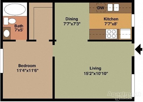 platform floor plan of a home with a bedroom and a living room