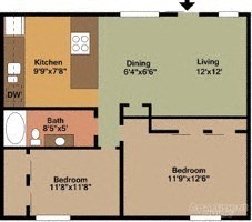 a floor plan of a house with two floors and a staircase