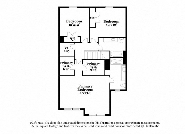 the floor plan of the third level of the residence