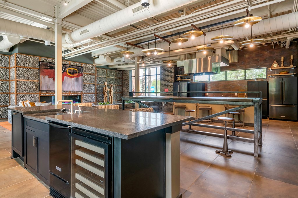 Kitchen counter at JTB Apartments, Jacksonville