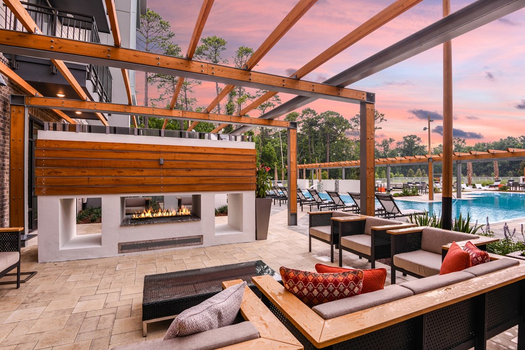 Living area outdoor at JTB Apartments, Jacksonville, FL, 32256