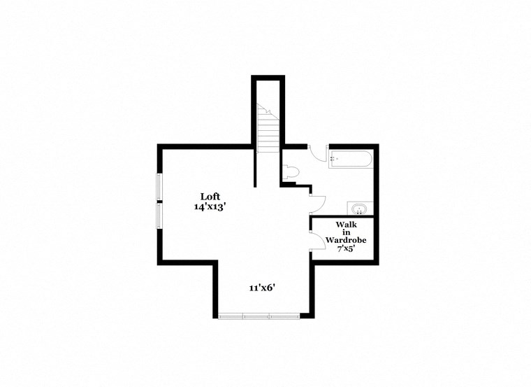 floor plan of the second level of the house