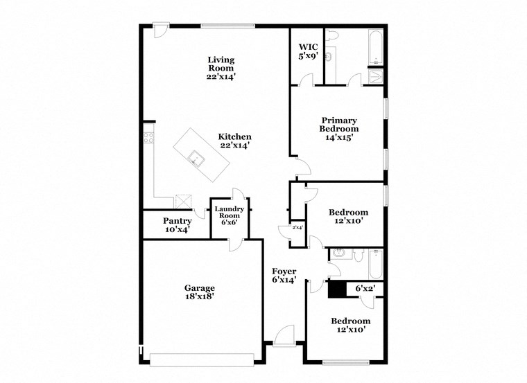 a floor plan of a house with a combination of bedrooms and a living room