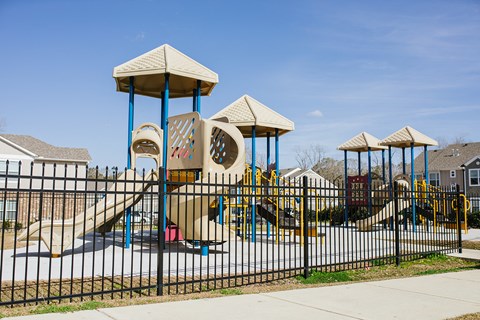 a playground with a gate