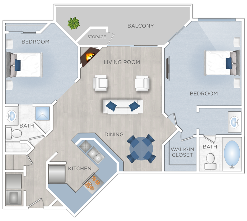 Two Bedroom Apartments for Rent in Burbank, CA - Scott Villa F(1)