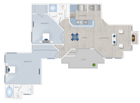 Two Bedroom Apartments for Rent in Burbank, CA - Scott Villa J(1)