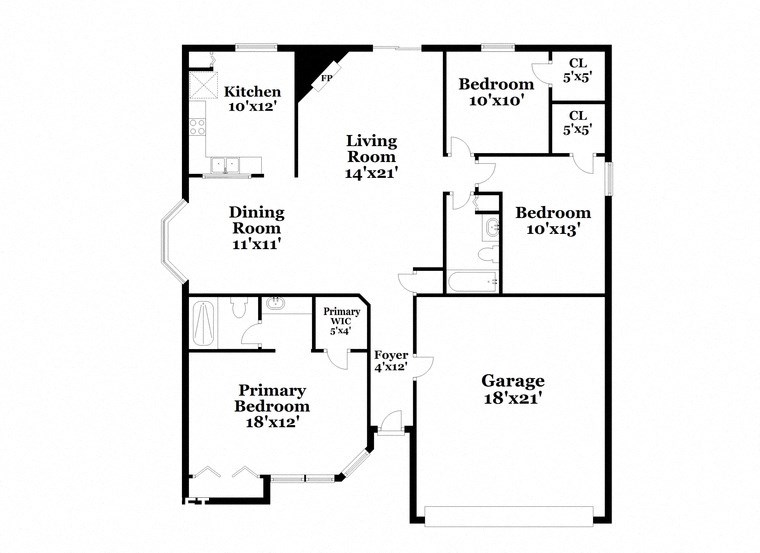 a floor plan of a house with a bedroom and a living room