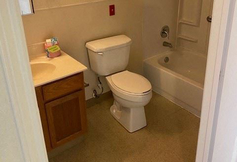 Courtwood Apartments bathroom, McNair, Texas