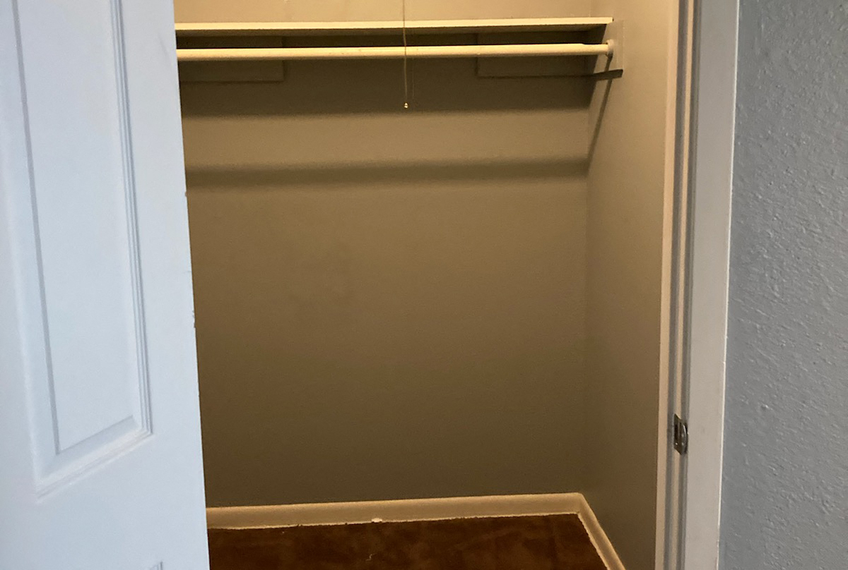 Elmwood Apartments bedroom closet, Buffalo, Texas