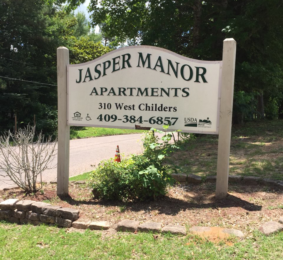 Jasper Manor Apartments sign, Jasper, Texas