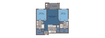 Lafayette Floor Plan at Abberly Square Apartment Homes, Waldorf, MD, 20601