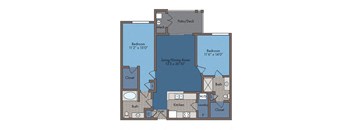 Luxembourg Floor Plan at Abberly Square Apartment Homes, Waldorf, MD
