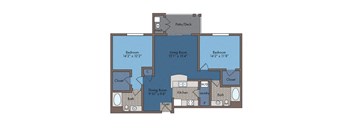 Madison Floor Plan at Abberly Square Apartment Homes, Waldorf, 20601