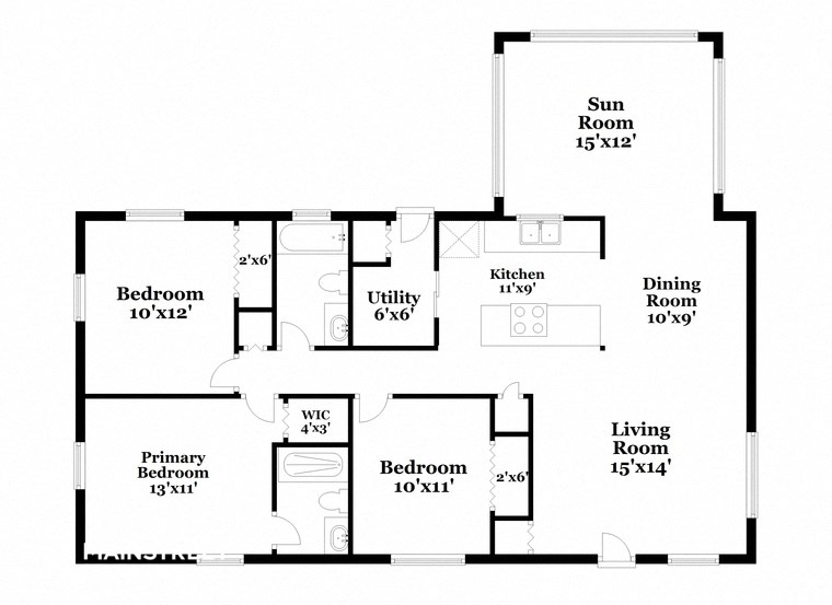 a floor plan of a house with a bedroom and a living room