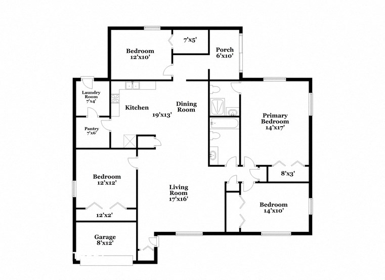 a floor plan of a house with two floors and a garage