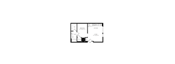 Floorplan showing the 0A floorplan for Mirrorton Apartments