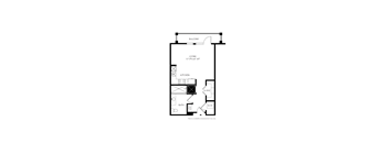 Floorplan showing the 0B floorplan for Mirrorton Apartments