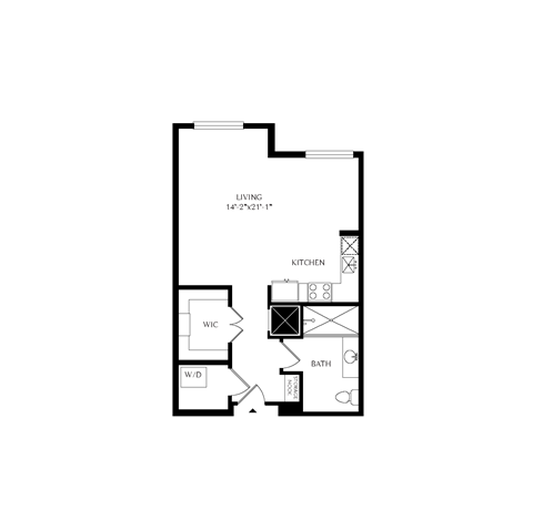 Floorplan showing the 0C floorplan for Mirrorton Apartments
