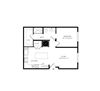 1B.1 Floorplan showing the 1B1 floorplan for Mirrorton Apartments