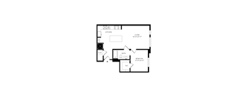 Floorplan showing the 1C floorplan for Mirrorton Apartments