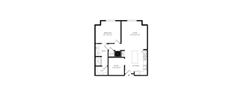 Floorplan showing the 1F1 floorplan for Mirrorton Apartments