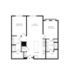 2B.1 Floorplan showing the 2B1 floorplan for Mirrorton Apartments