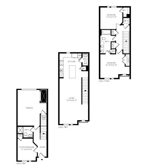 Floorplan showing the 3B.1 floorplan for Mirrorton Apartments