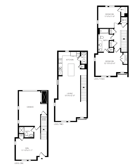Floorplan showing the 3B2 floorplan for Mirrorton Apartments