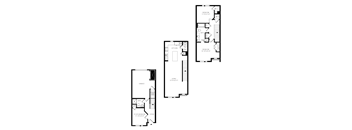 Floorplan showing the 3B3 floorplan for Mirrorton Apartments