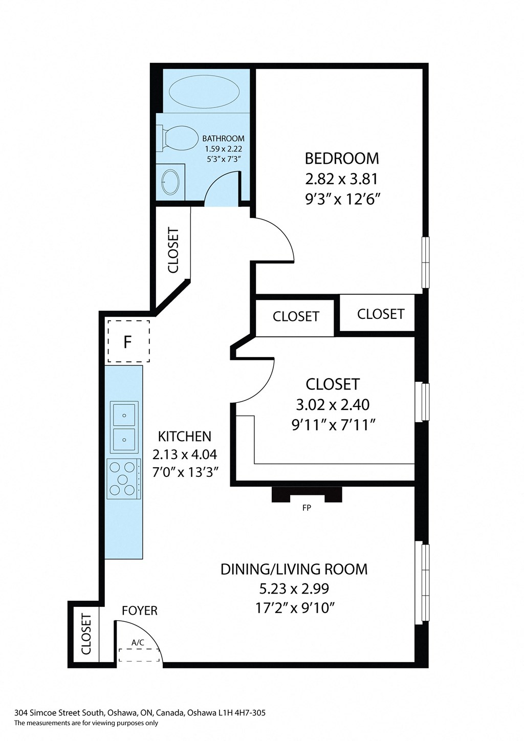 a floor plan of a small house with a bedroom and a living room