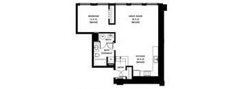 303 Floor Plan at Market Square Place, Pennsylvania