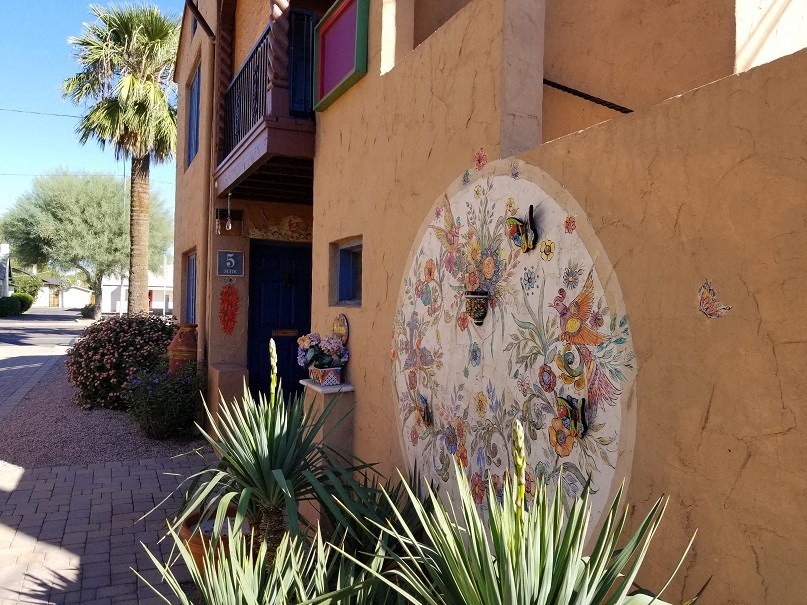 a mural on the side of a building