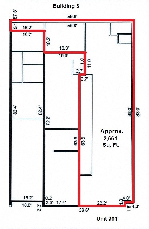 schematic diagram of a floor plan of a building