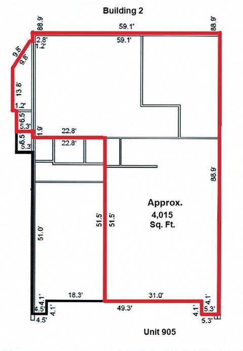 the schematic drawing of a floor plan of a building