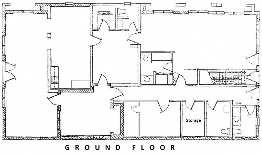 a diagram of a ground floor floor plan of a house