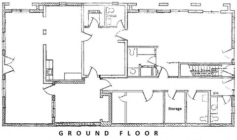 a diagram of a ground floor floor plan of a house