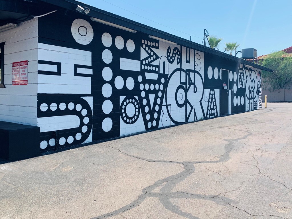 a mural on the side of a building