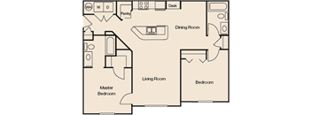 Two Bedroom Two Bathroom Floor Plan