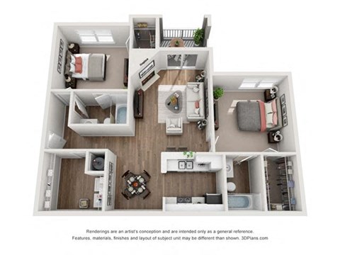 2 Bedroom Floor Plan with 1,020 Sq. Ft. 2 Bedroom Floor Plan with 1,020 Sq. Ft. | Briarcliff Apartments Atlanta GA